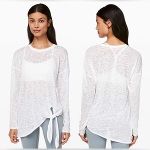 Lululemon Tie Your Practice Long Sleeve White Size Medium